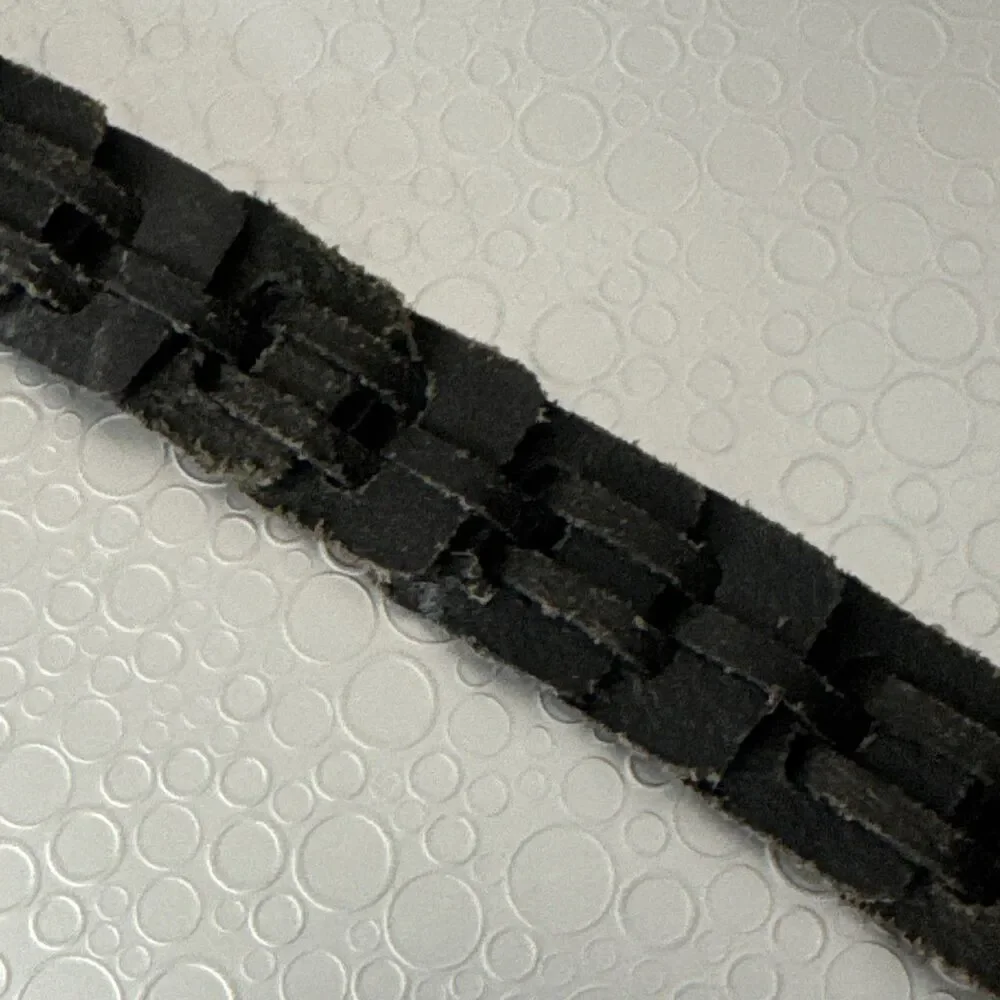 Vintage Woven Leather Belt 34 Black Interlocking Link Basket Weave Brass Unisex